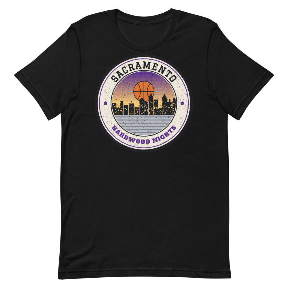Sacramento Hardwood Nights Tee in black, front
