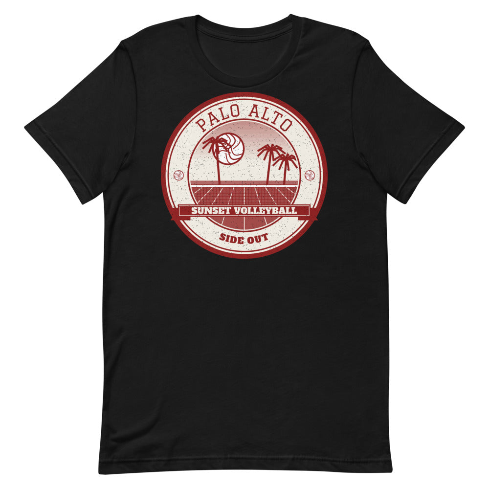 Palo Alto Sunset Volleyball Tee in black, front