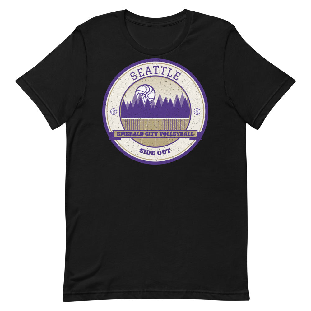 Seattle Emerald City Volleyball Tee in black, front