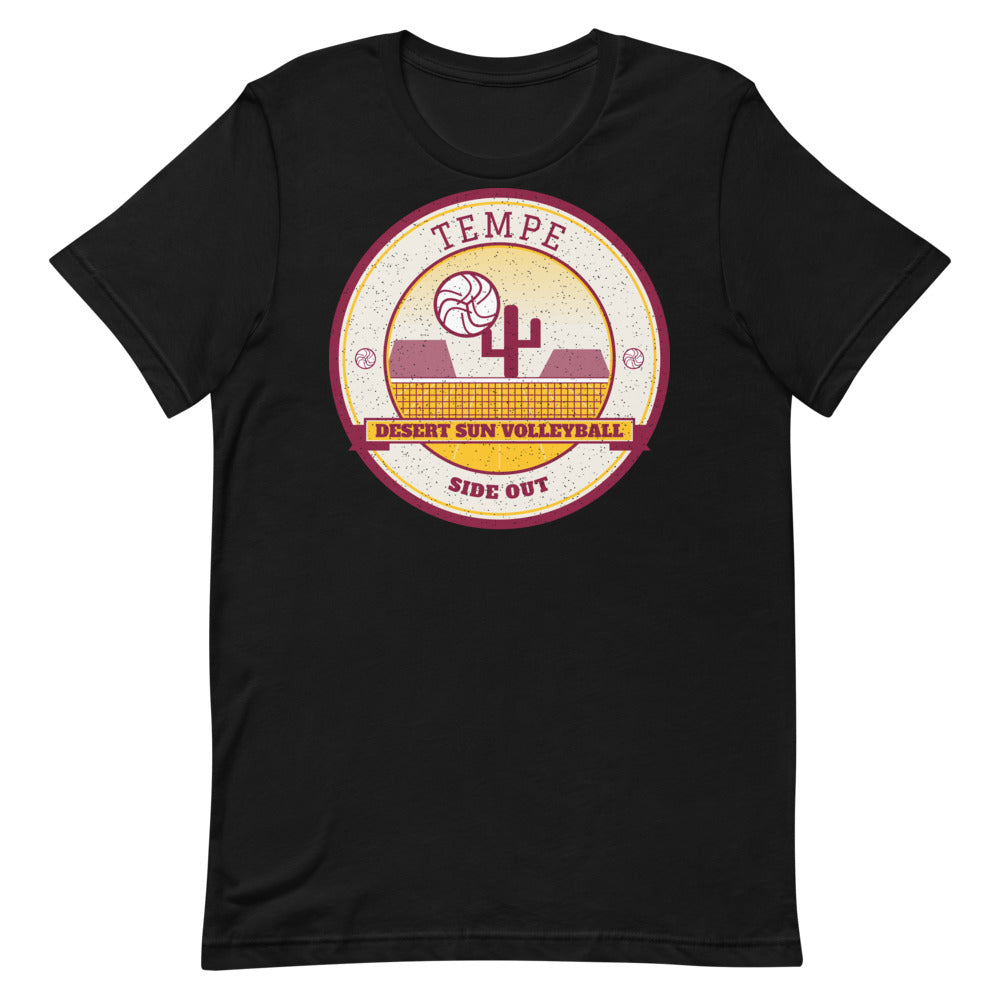 Tempe Desert Sun Volleyball Tee in black, front