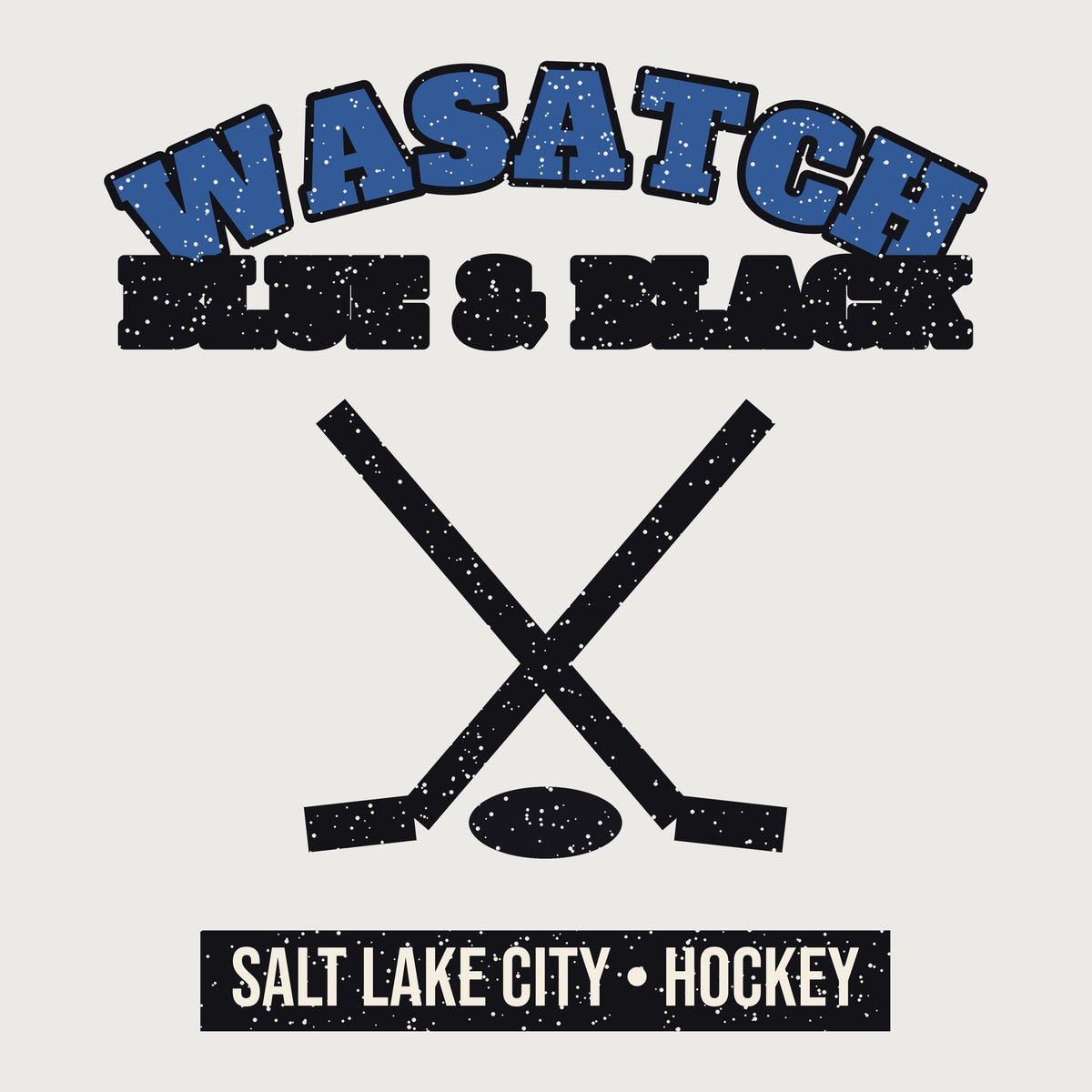 Wasatch Blue & Black Hockey Hoodie graphic