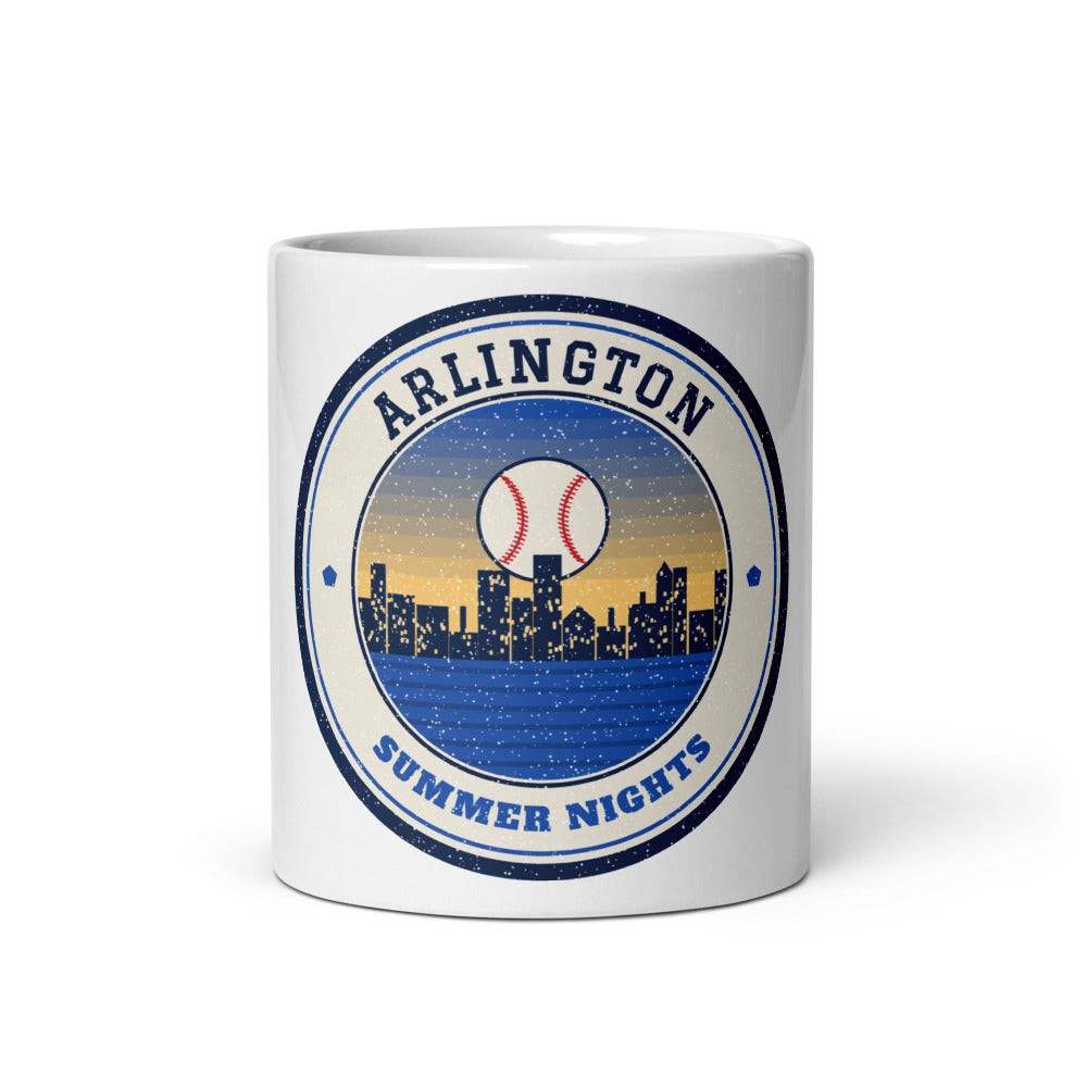 Arlington Summer Nights Ballpark Mug in white, front