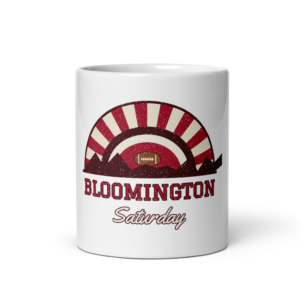 Bloomington Saturday Mug in white, front