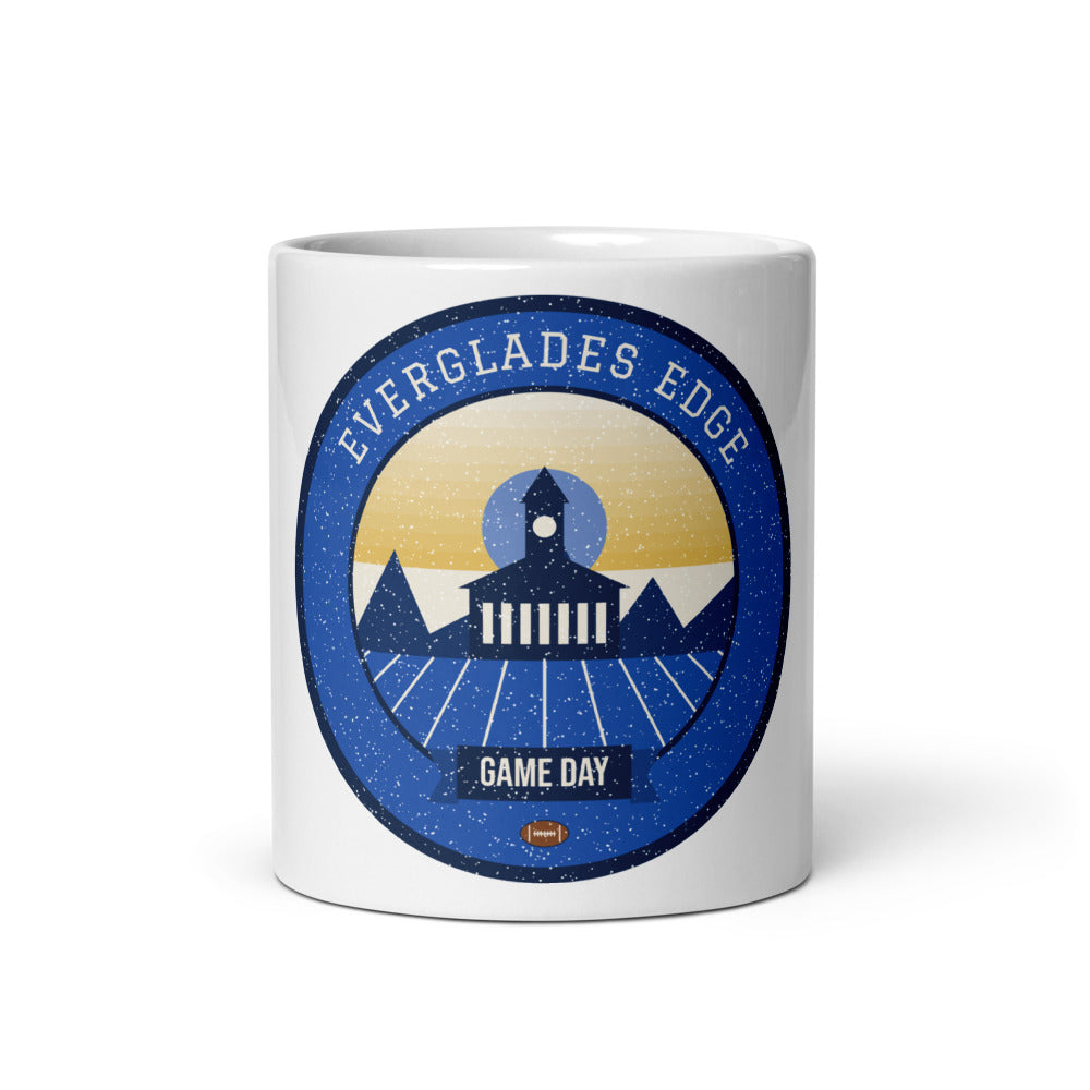 Blue & Gold Glades Game Day Mug in white, front