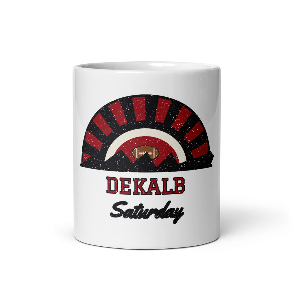 DeKalb Saturday Mug in white, front