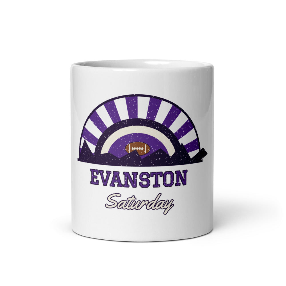 Evanston Saturday Mug in white, front