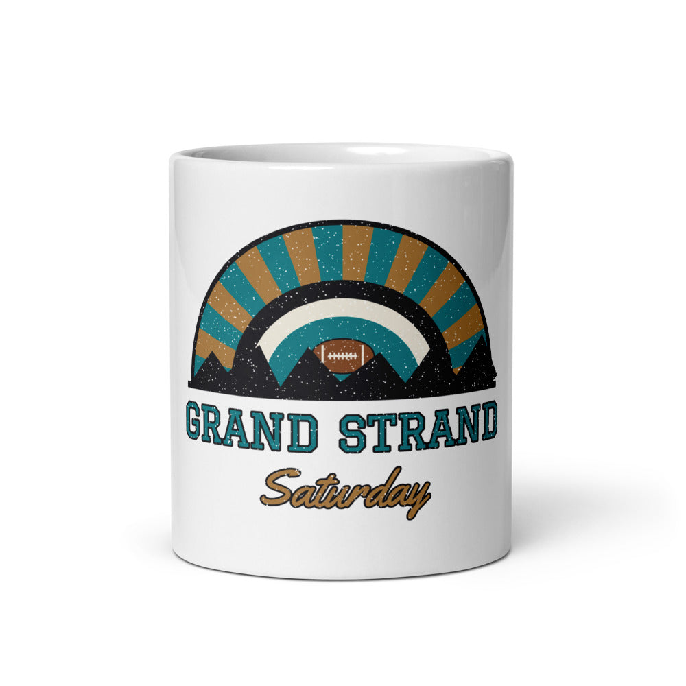 Grand Strand Saturday Mug in white, front