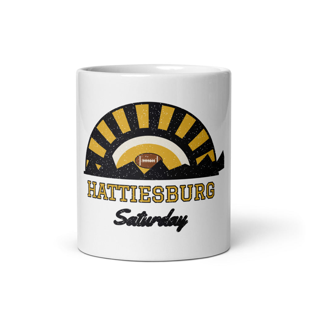 Hattiesburg Saturday Mug in white, front