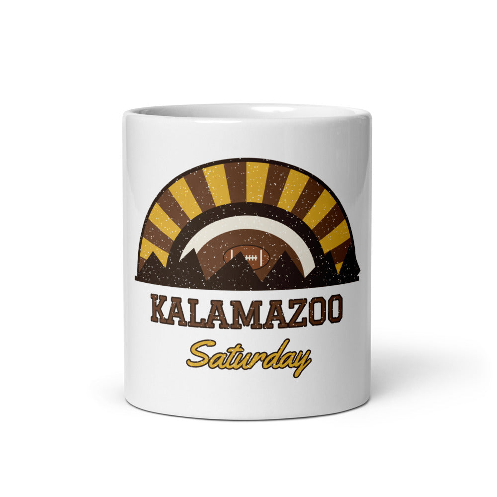 Kalamazoo Saturday Mug in white, front