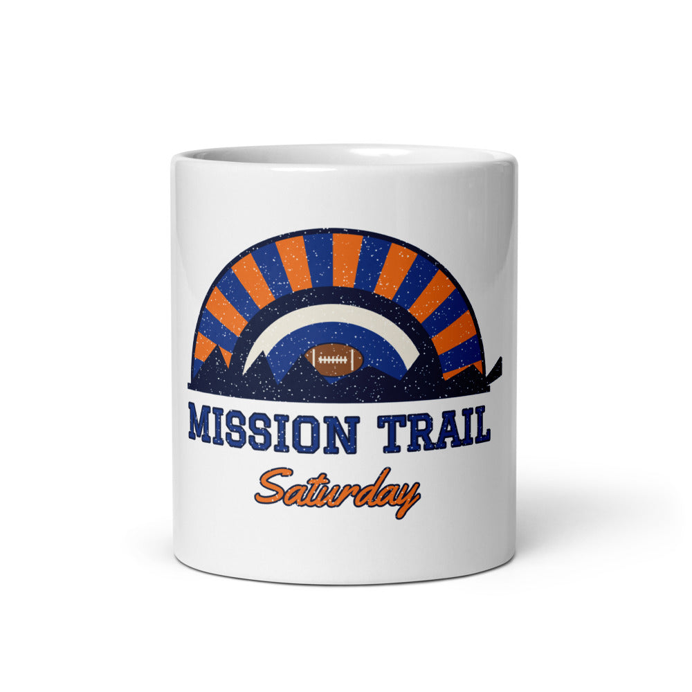 Mission Trail Saturday Mug in white, front