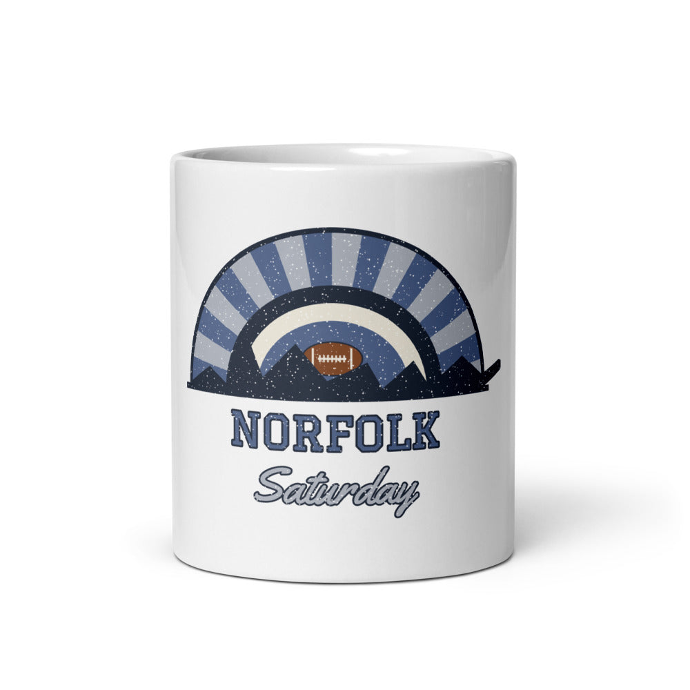 Norfolk Saturday Mug in white, front