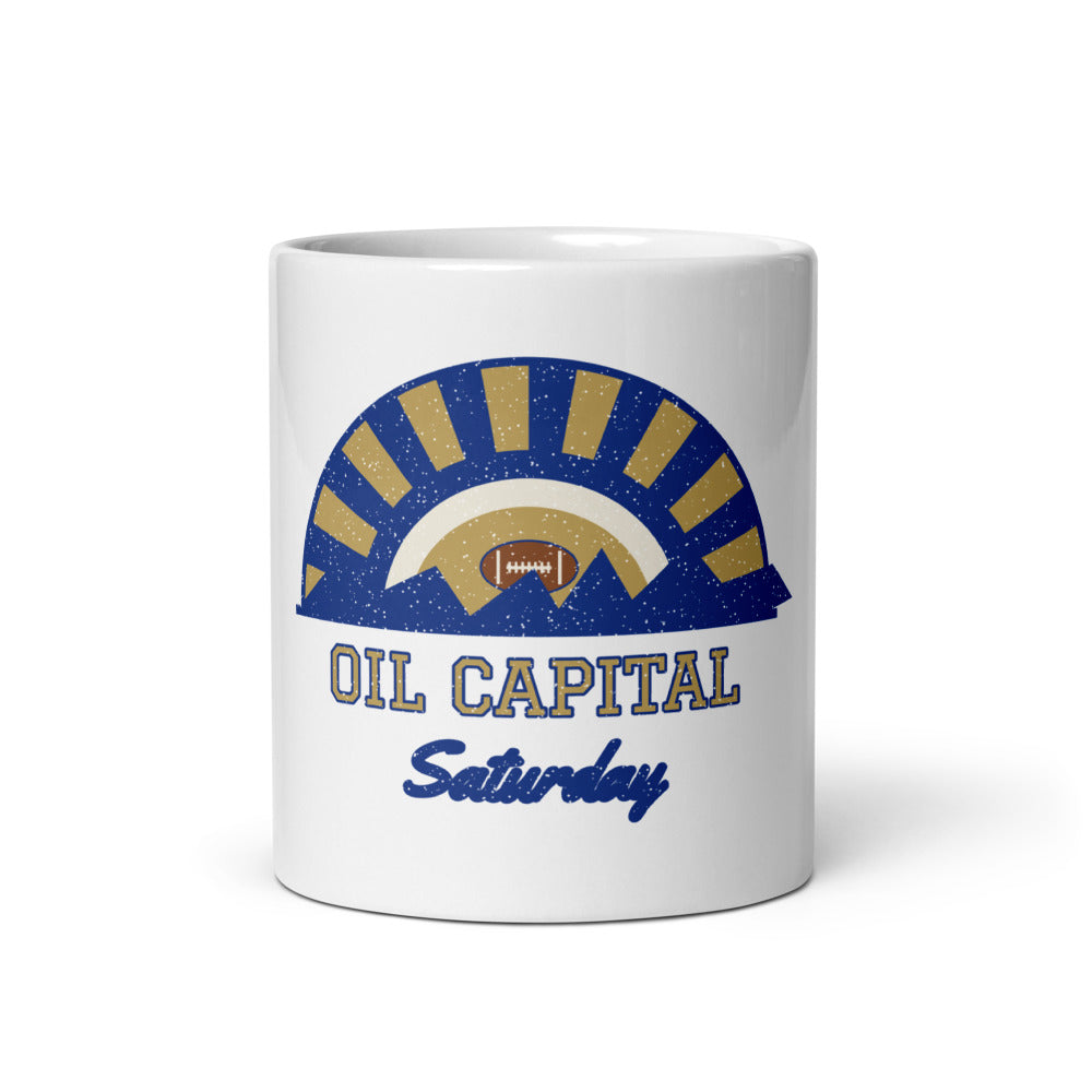 Oil Capital Saturday Mug in white, front