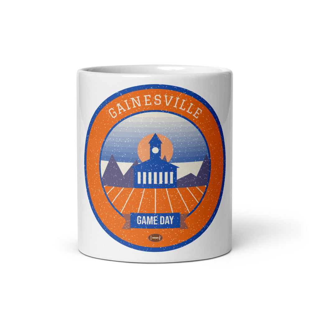 Orange & Blue Marsh Game Day Mug in white, front