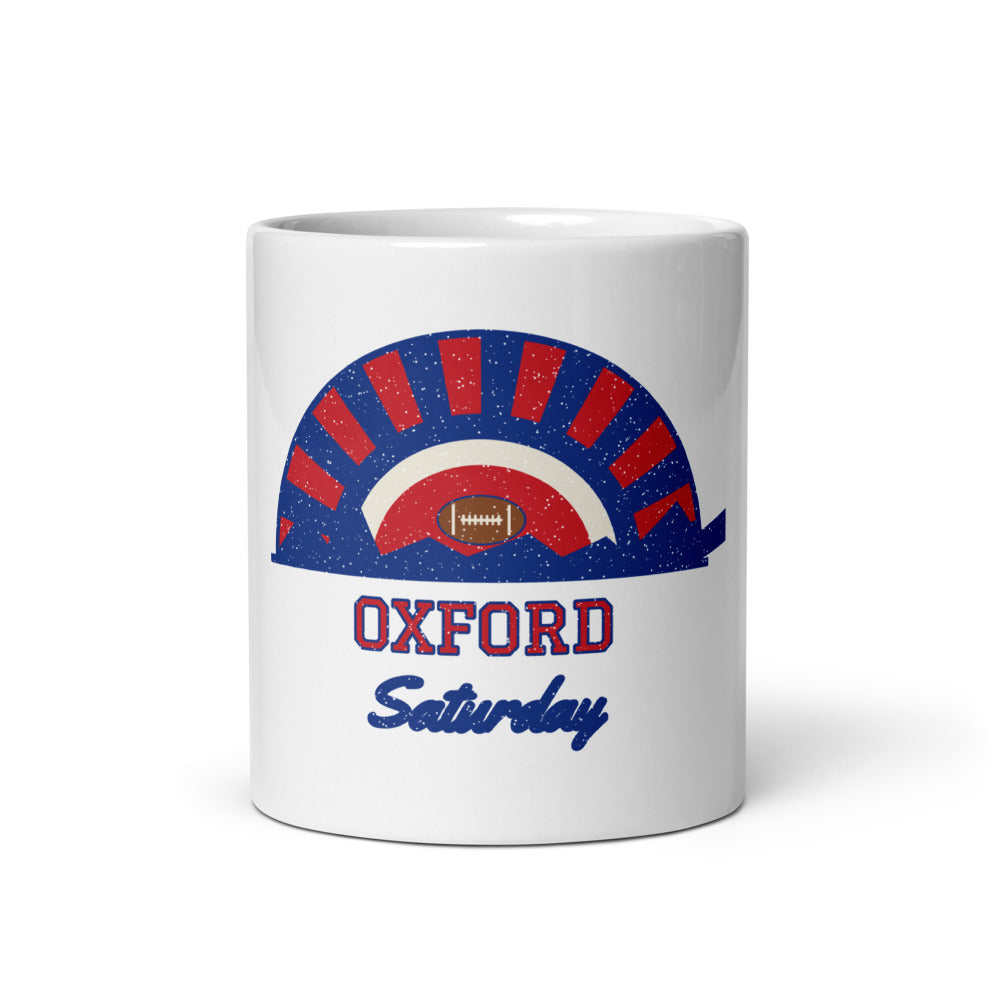 Oxford Saturday Mug in white, front