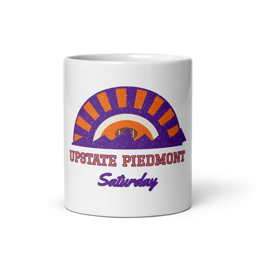 Upstate Piedmont Saturday Mug in white, front