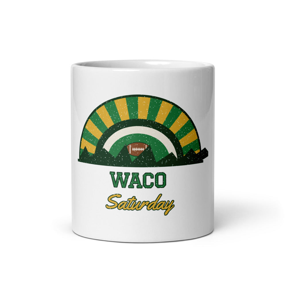 Waco Saturday Mug in white, front