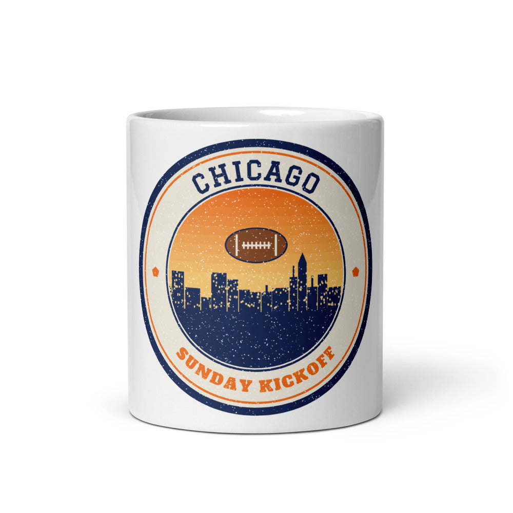 Chicago Sunday Kickoff Mug in white, front