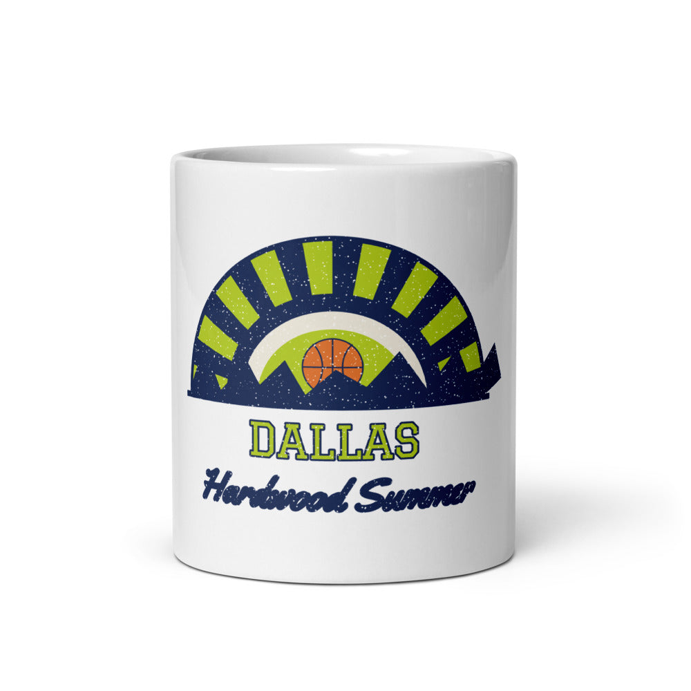 Dallas Hardwood Summer Mug in white, front