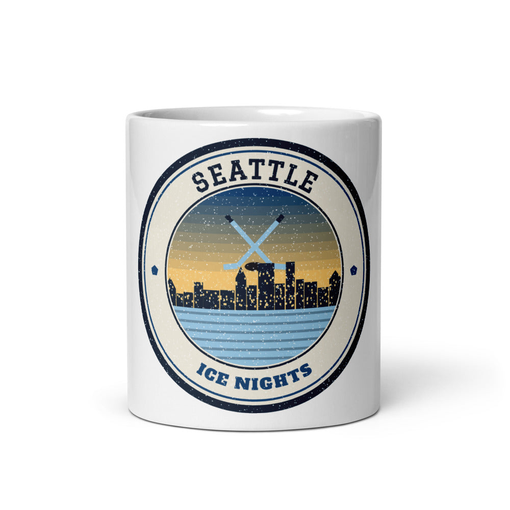 Seattle Ice Nights Mug in white, front