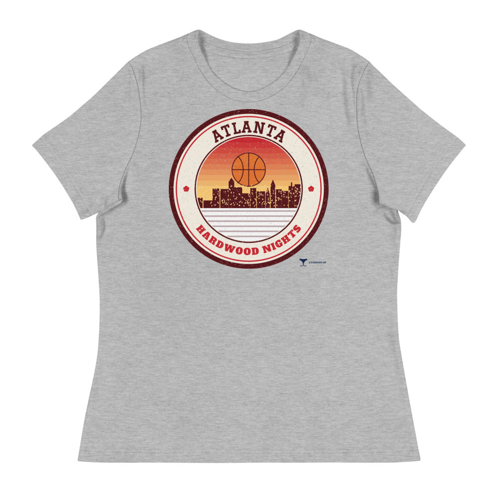 Women's Atlanta Hardwood Nights Tee in athletic heather, front