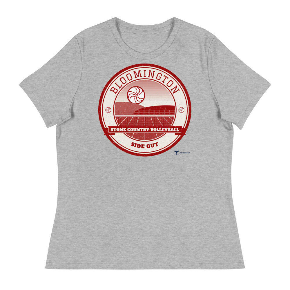 Bloomington Stone Country Volleyball Women's Tee in athletic heather, front