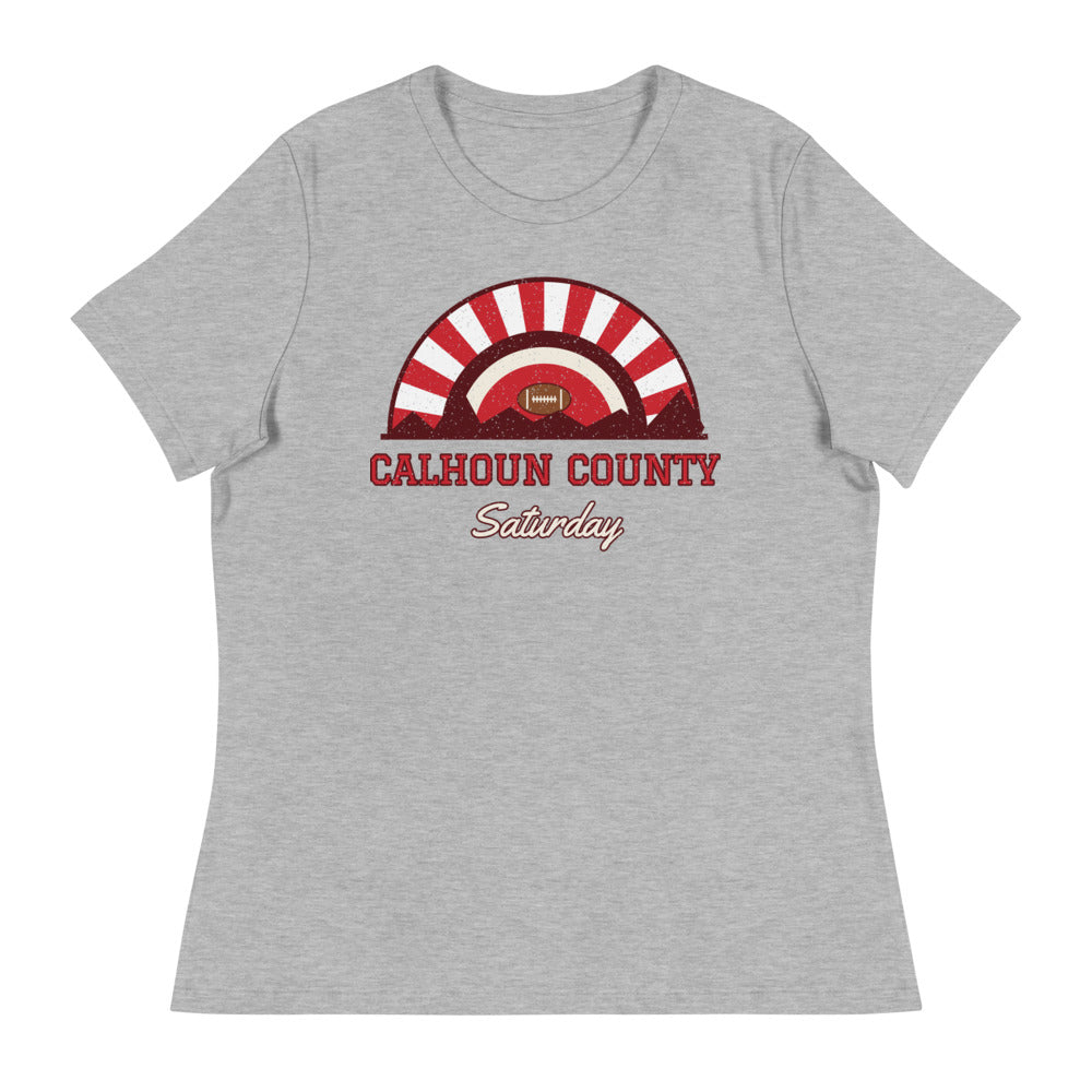 Women's Calhoun County Saturday Tee in athletic heather, front