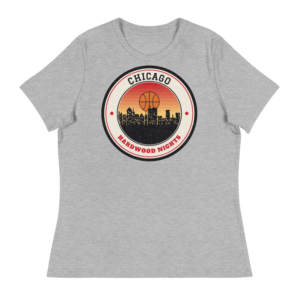 Women's Chicago Hardwood Nights Tee in athletic heather, front