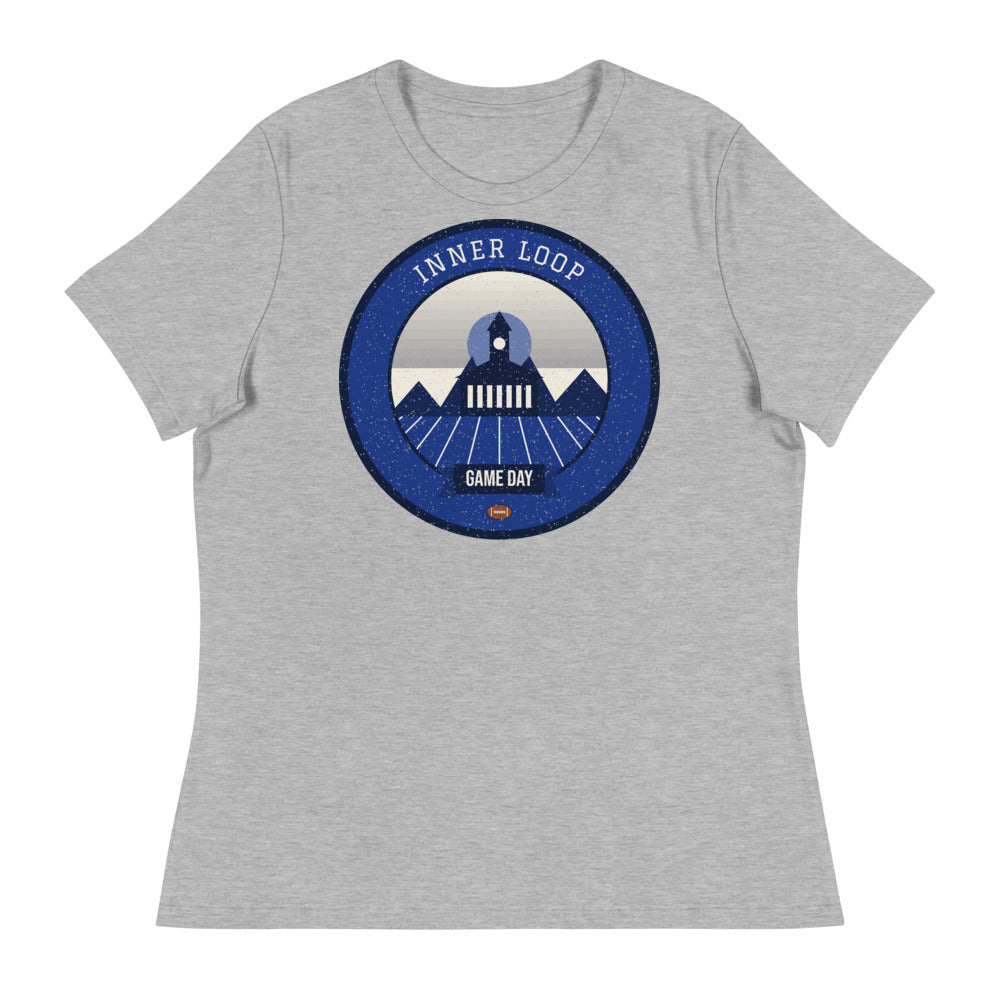 Women's Deep Blue Inner Loop Game Day Tee in athletic heather, front