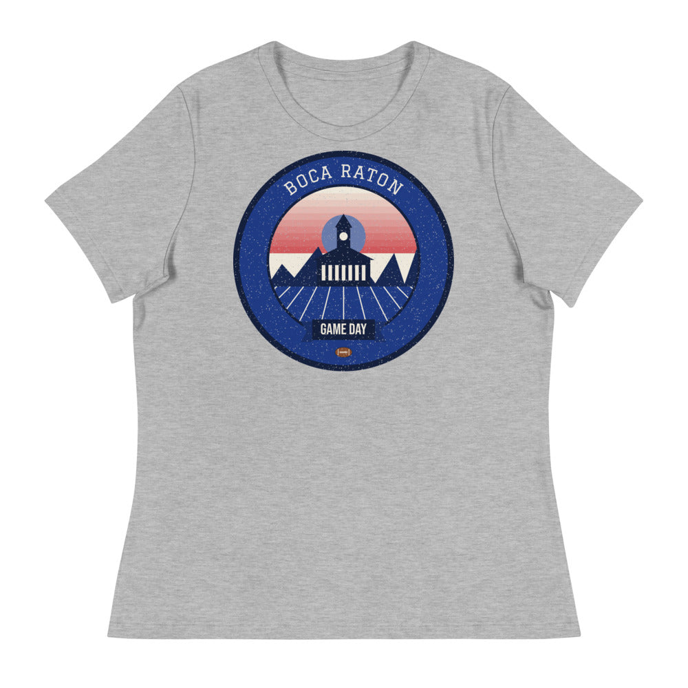 Women's Deep Blue Oceanfront Game Day Tee in athletic heather, front