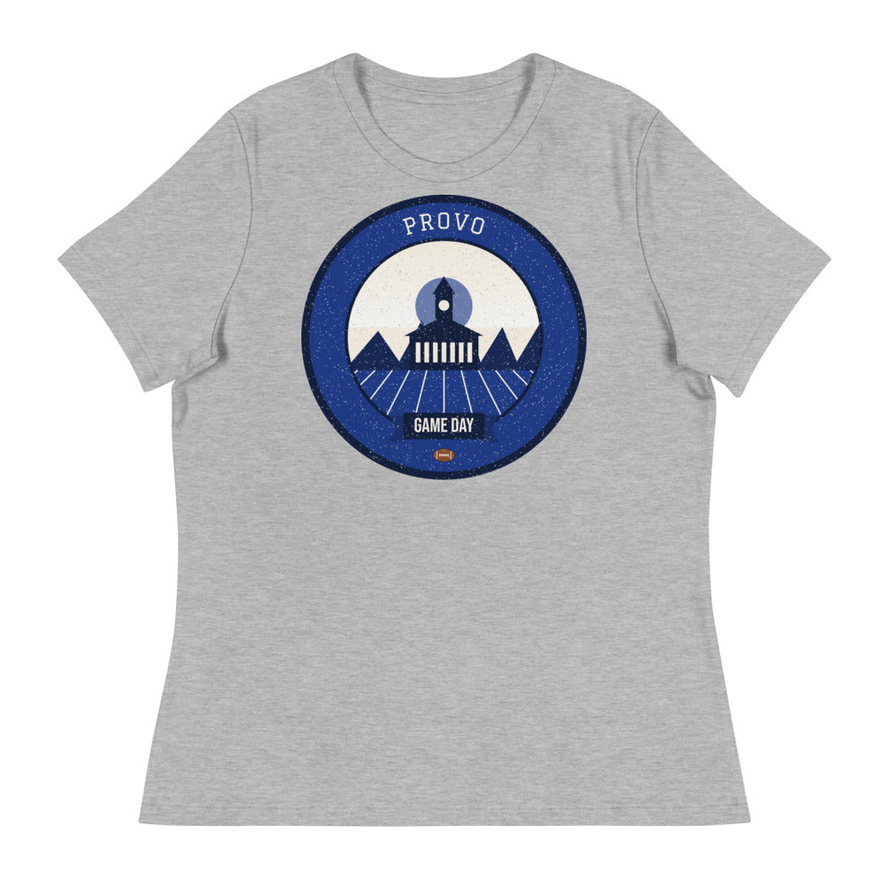 Women's Deep Blue Wasatch Game Day Tee in athletic heather, front