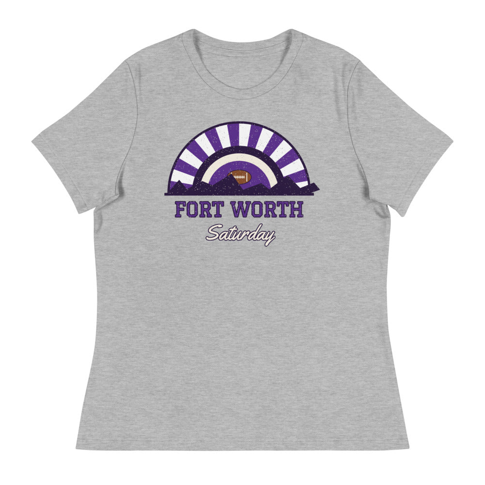 Women's Fort Worth Saturday Tee in athletic heather, front
