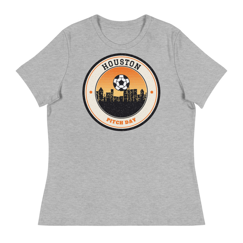 Women's Houston Pitch Day Tee in athletic heather, front
