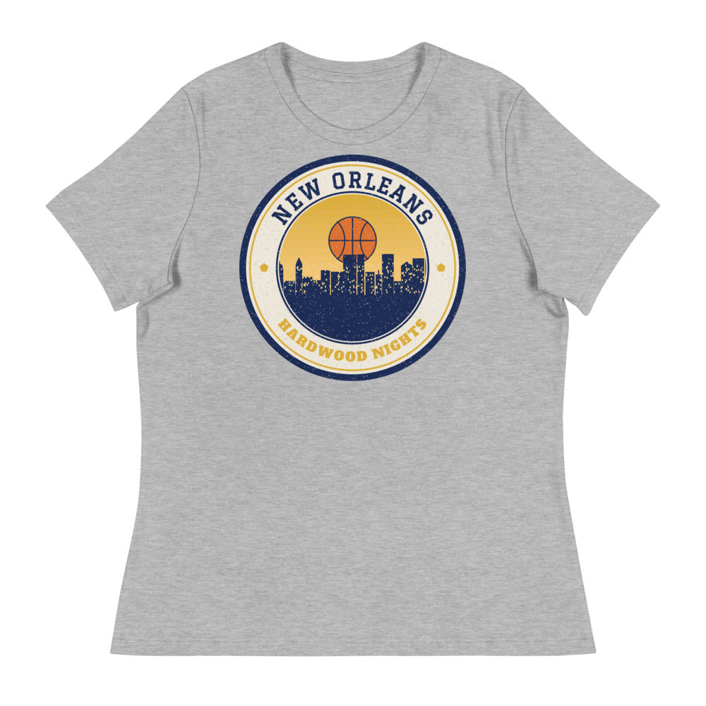 Women's New Orleans Hardwood Nights Tee in athletic heather, front