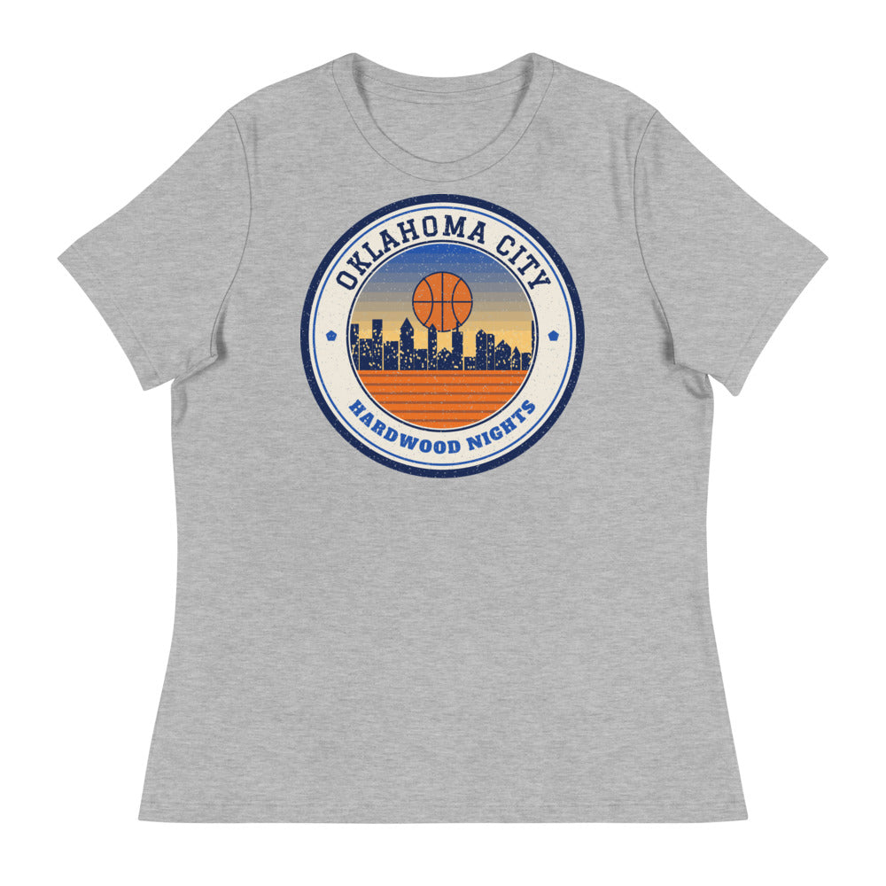 Women's Oklahoma City Hardwood Nights Tee in athletic heather, front