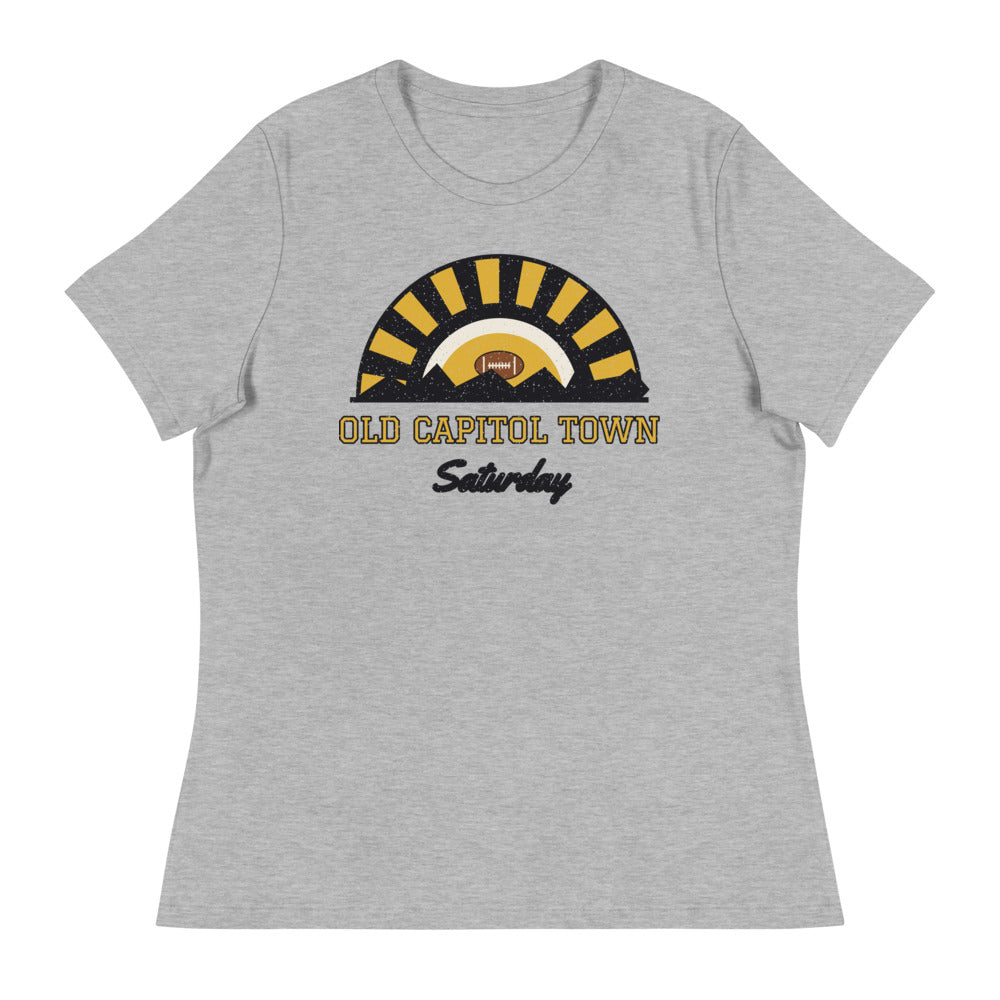 Women's Old Capitol Town Saturday Tee in athletic heather, front