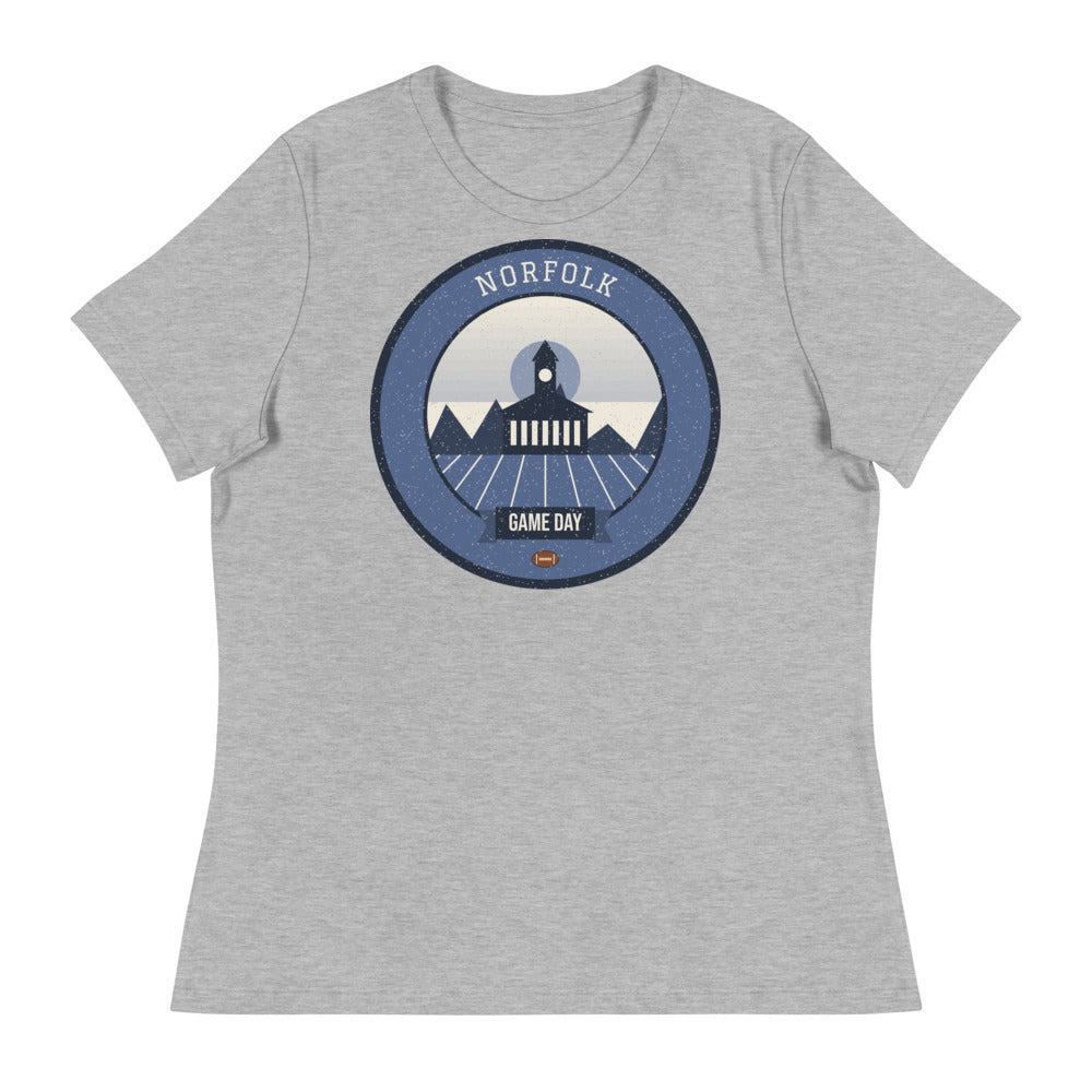 Women's Slate Blue Harbor Game Day Tee in athletic heather, front