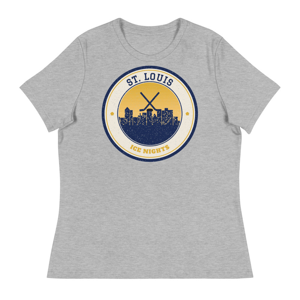 Women's St. Louis Ice Nights Tee in athletic heather, front