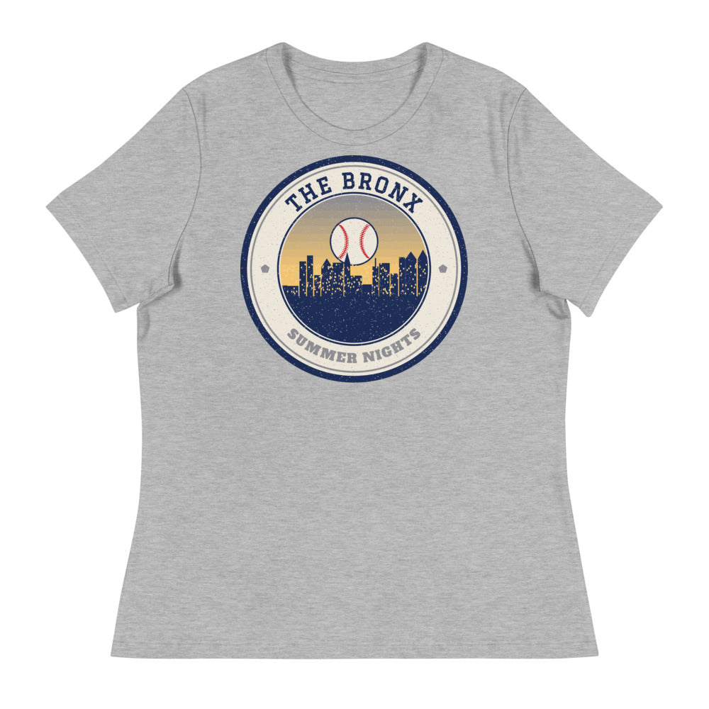 Women's The Bronx Summer Nights Ballpark Tee in athletic heather, front