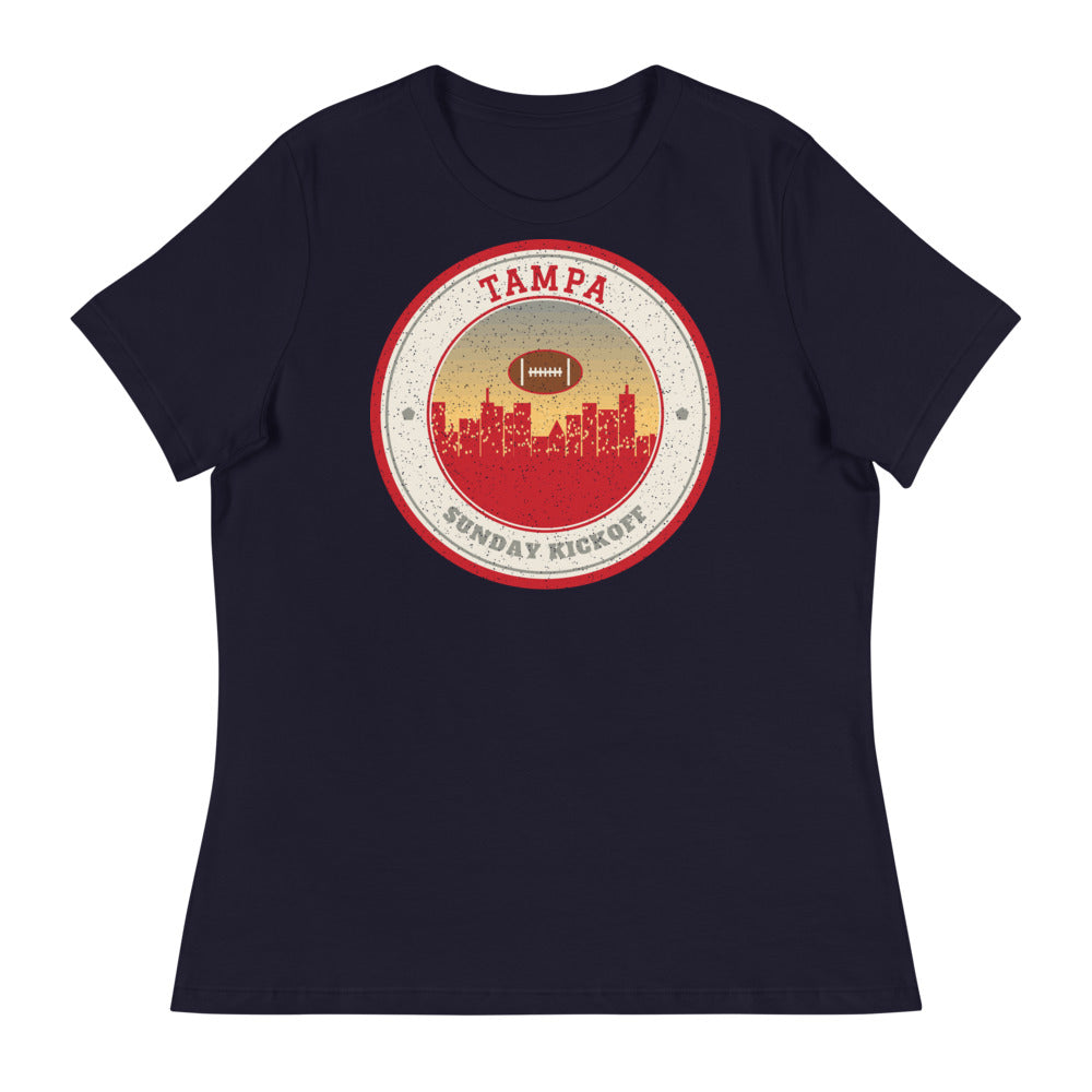 Women's Tampa Sunday Kickoff Tee in navy, front