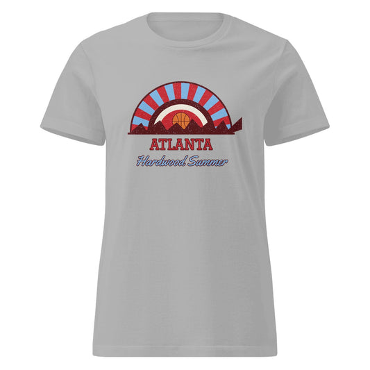 Women's Atlanta Hardwood Summer Fitted Tee in Sport Grey, front view