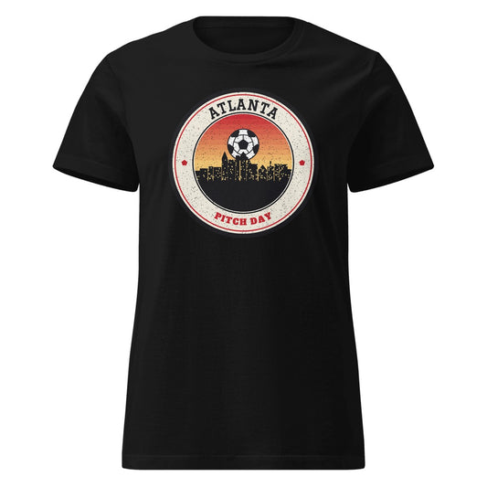Women's Atlanta Pitch Day Fitted Tee in Black, front view