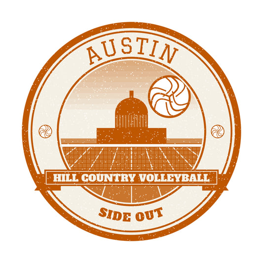 Austin Hill Country volleyball badge graphic