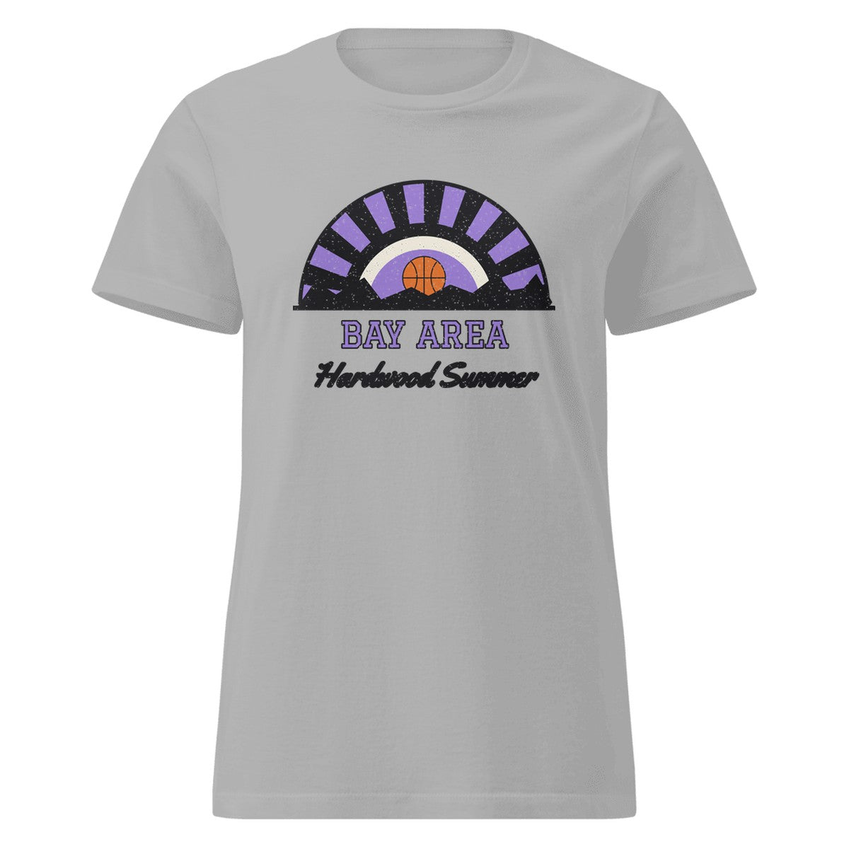 Women's Bay Area Hardwood Summer Fitted Tee in Sport Grey, front view