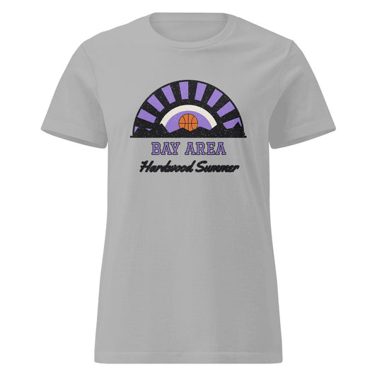 Women's Bay Area Hardwood Summer Fitted Tee in Sport Grey, front view