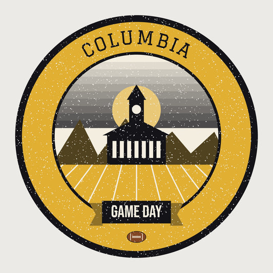 Black & Gold Columns Game Day Hoodie graphic