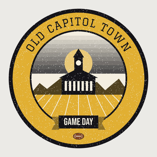 Women's Black & Gold Old Capitol Game Day Tee graphic