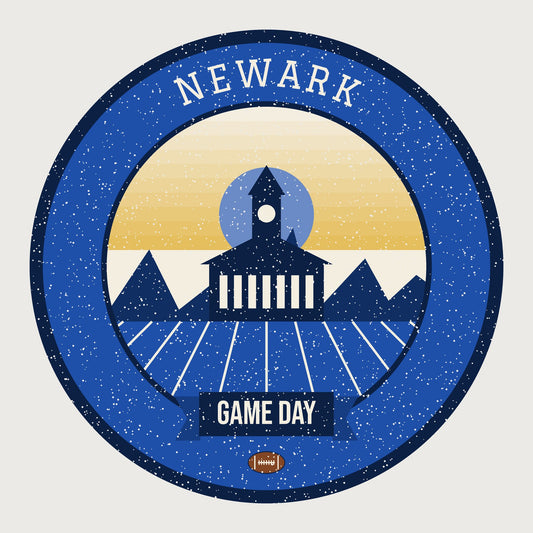 Blue & Gold Colonial Brick Game Day Tee graphic