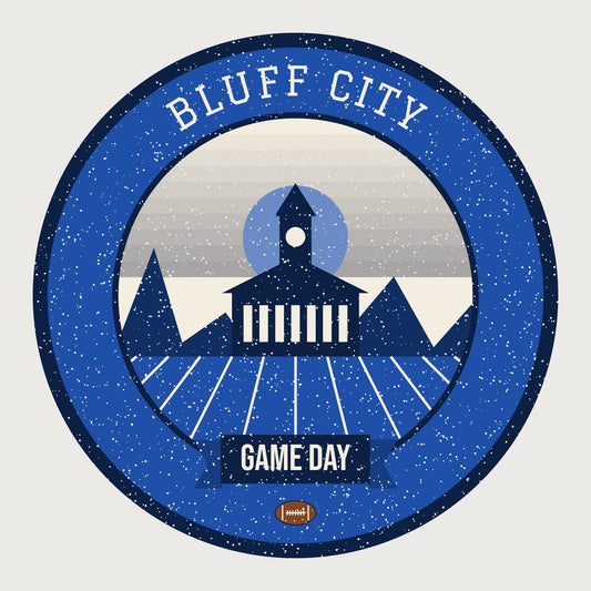 Women's Blue & Gray Bluff City Game Day Tee graphic