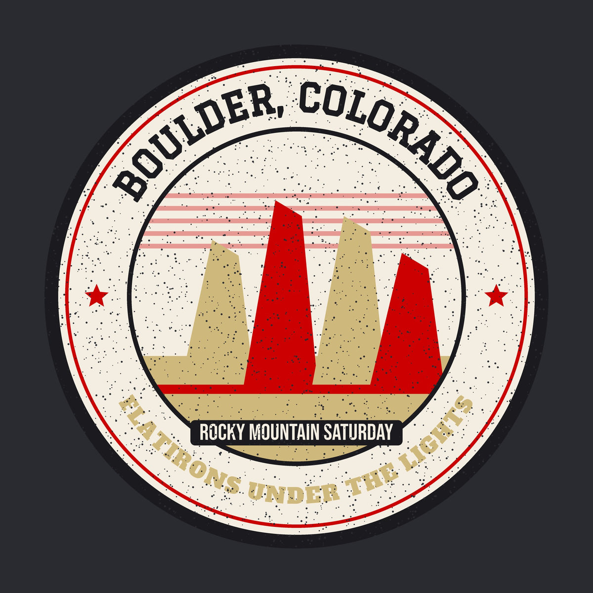 Boulder Colorado Flatirons Under the Lights graphic