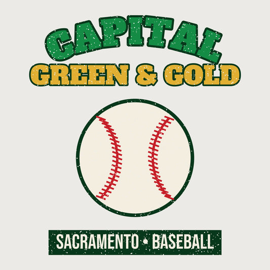 Capital Green & Gold Baseball Tee graphic